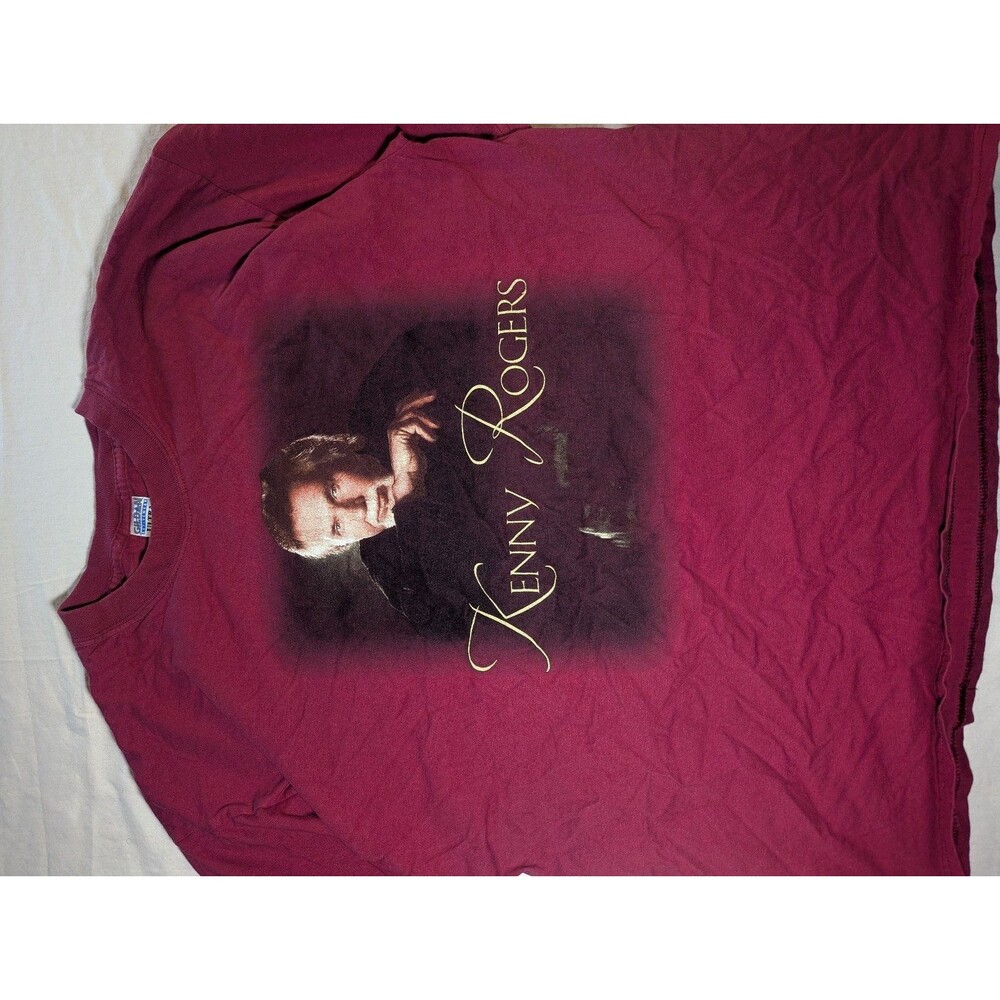 Gildan Wear Burgundy Kenny Rogers Graphic T-Shirt XL Cotton